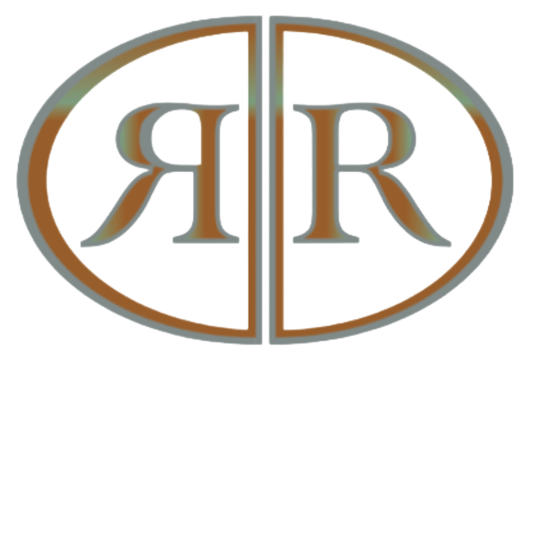 The letter r is in a circle on a white background