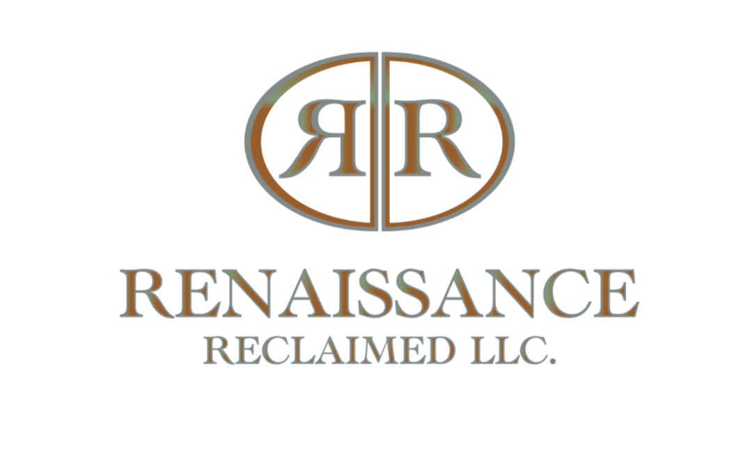 A logo for renaissance reclaimed llc on a white background