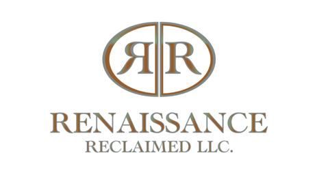 A logo for renaissance reclaimed llc on a white background