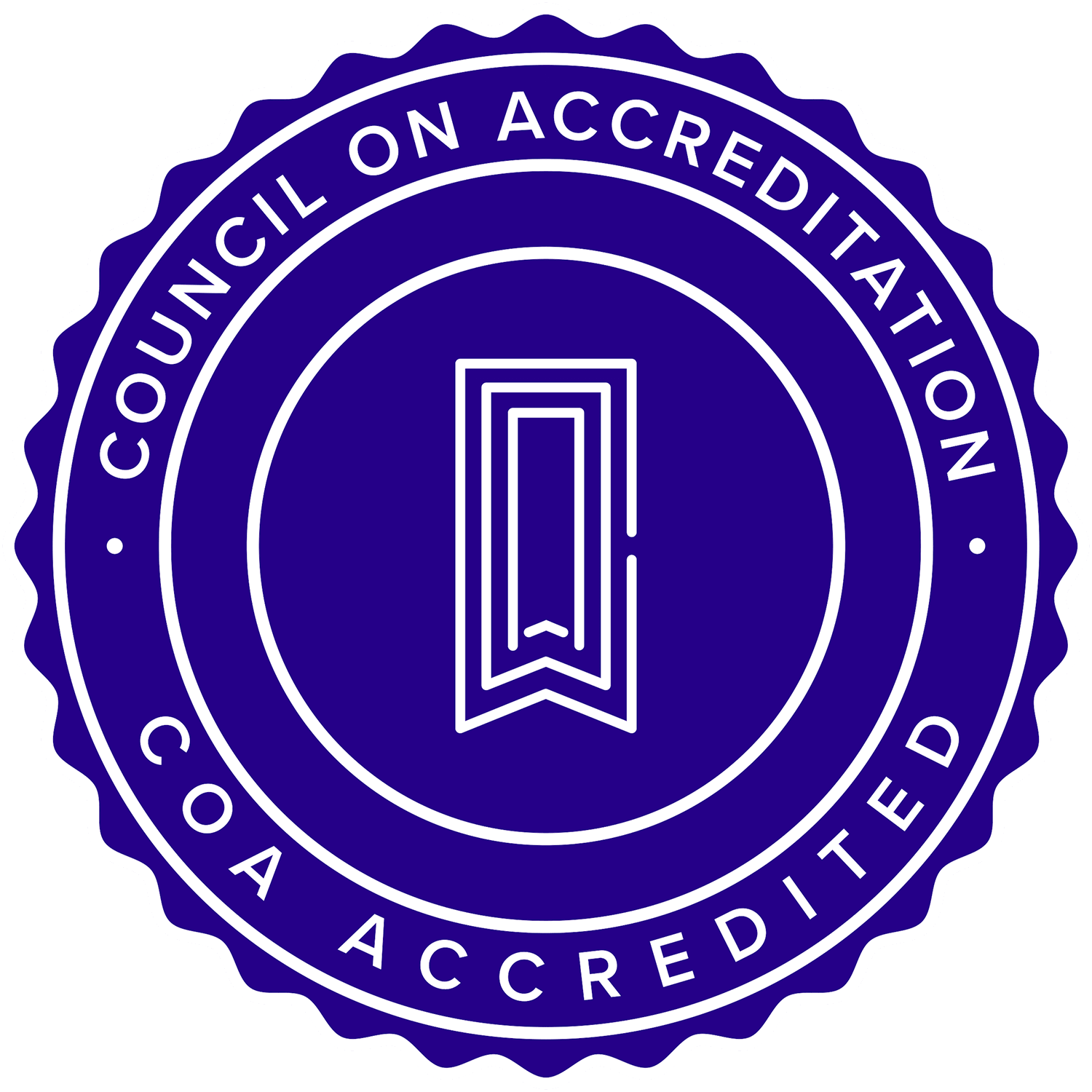 A blue council on accreditation coa accredited seal