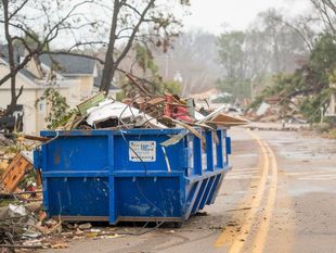 Dumpster rental for storm debris in Oak Lawn