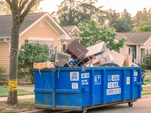 Residential cleanout dumpster rental in Oak Lawn