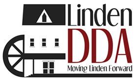 A logo for linden dda moving linden forward