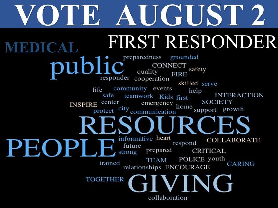 A poster that says vote august 2 on it