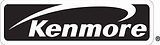 Kenmore logo on a black rectangle, white curved swoop.