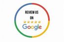 A circle with the words `` review us on google '' on it.