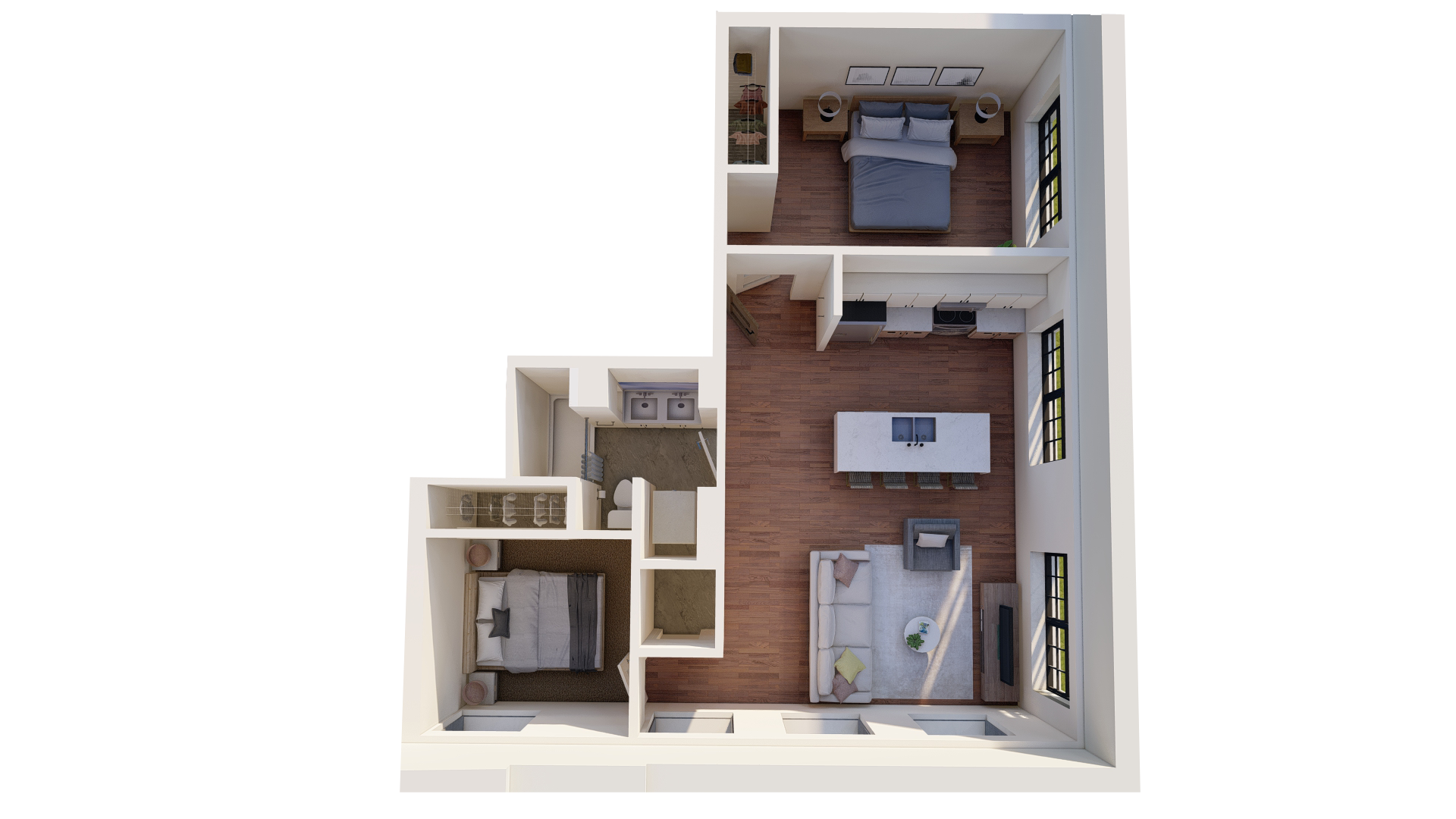 Two bedroom floorplan