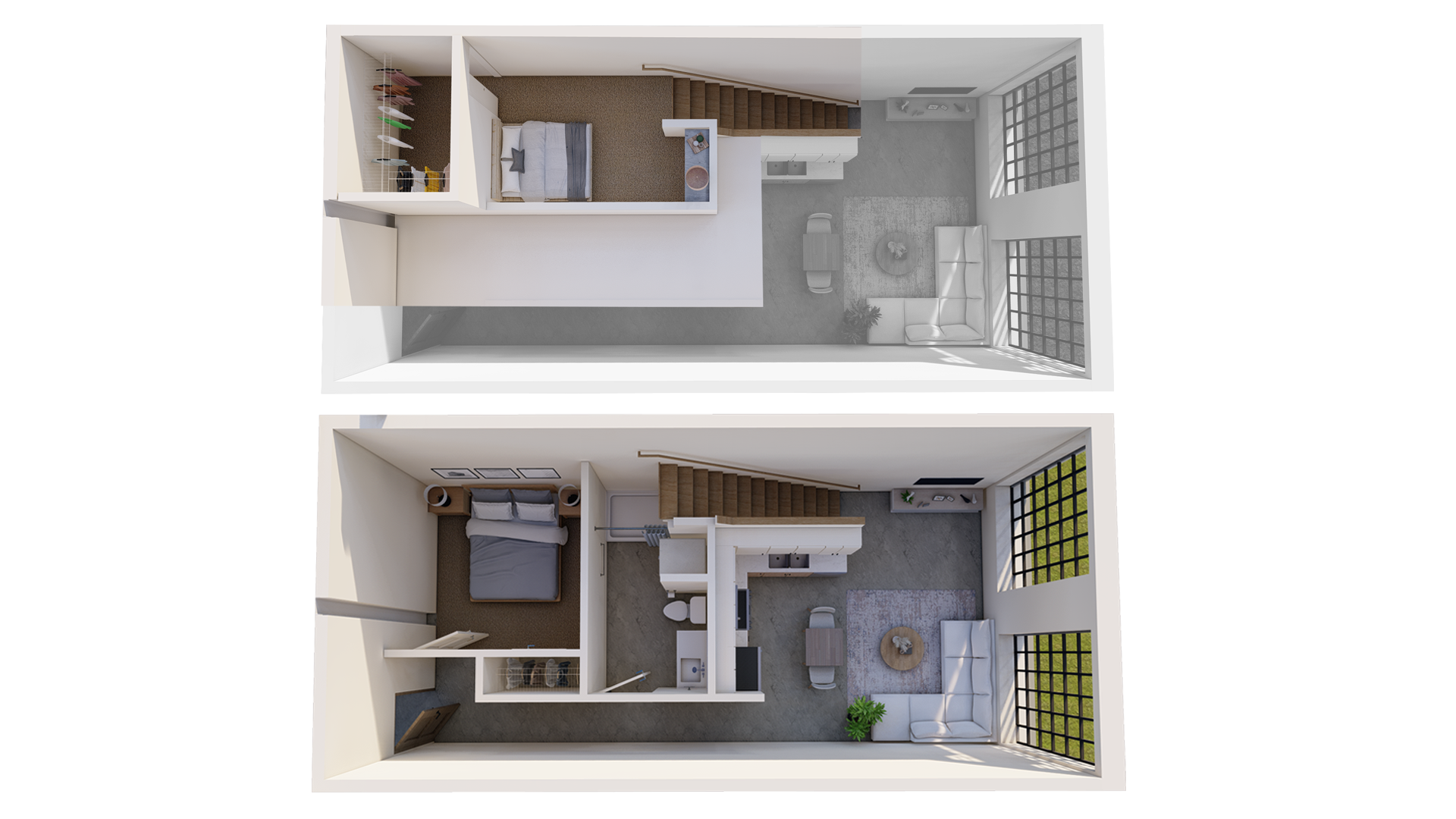 Two bedroom loft floorplan