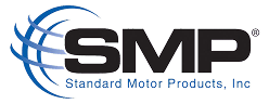 SMP logo with blue swoosh lines and black “Standard Motor Products, Inc.” text on white background | Dub's Garage