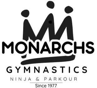 Monarchs Gymnastics logo with a crown.