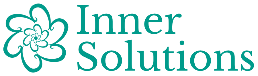 The logo for inner solutions has a flower on it.