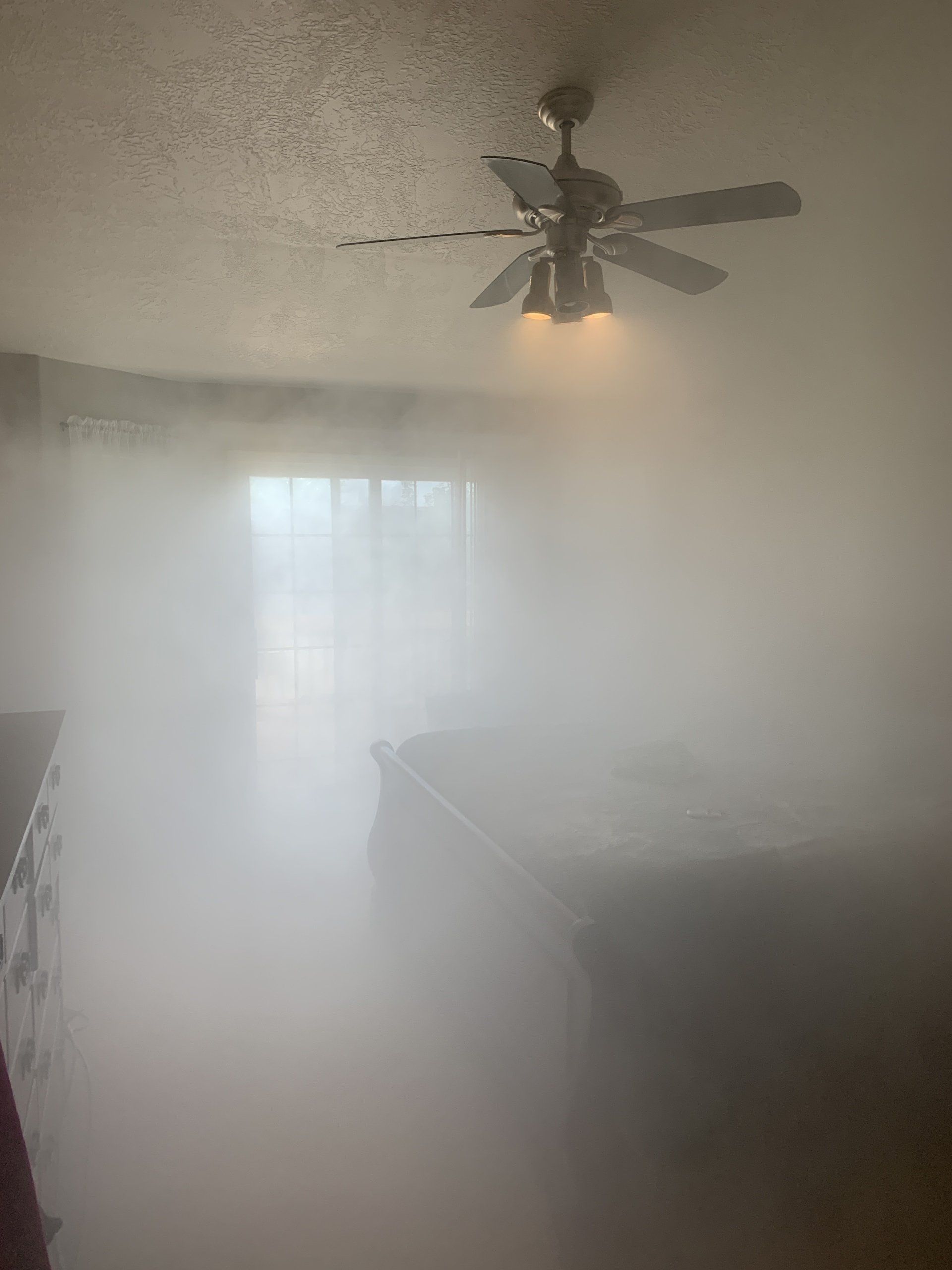 Dry fog remediation inside the room
