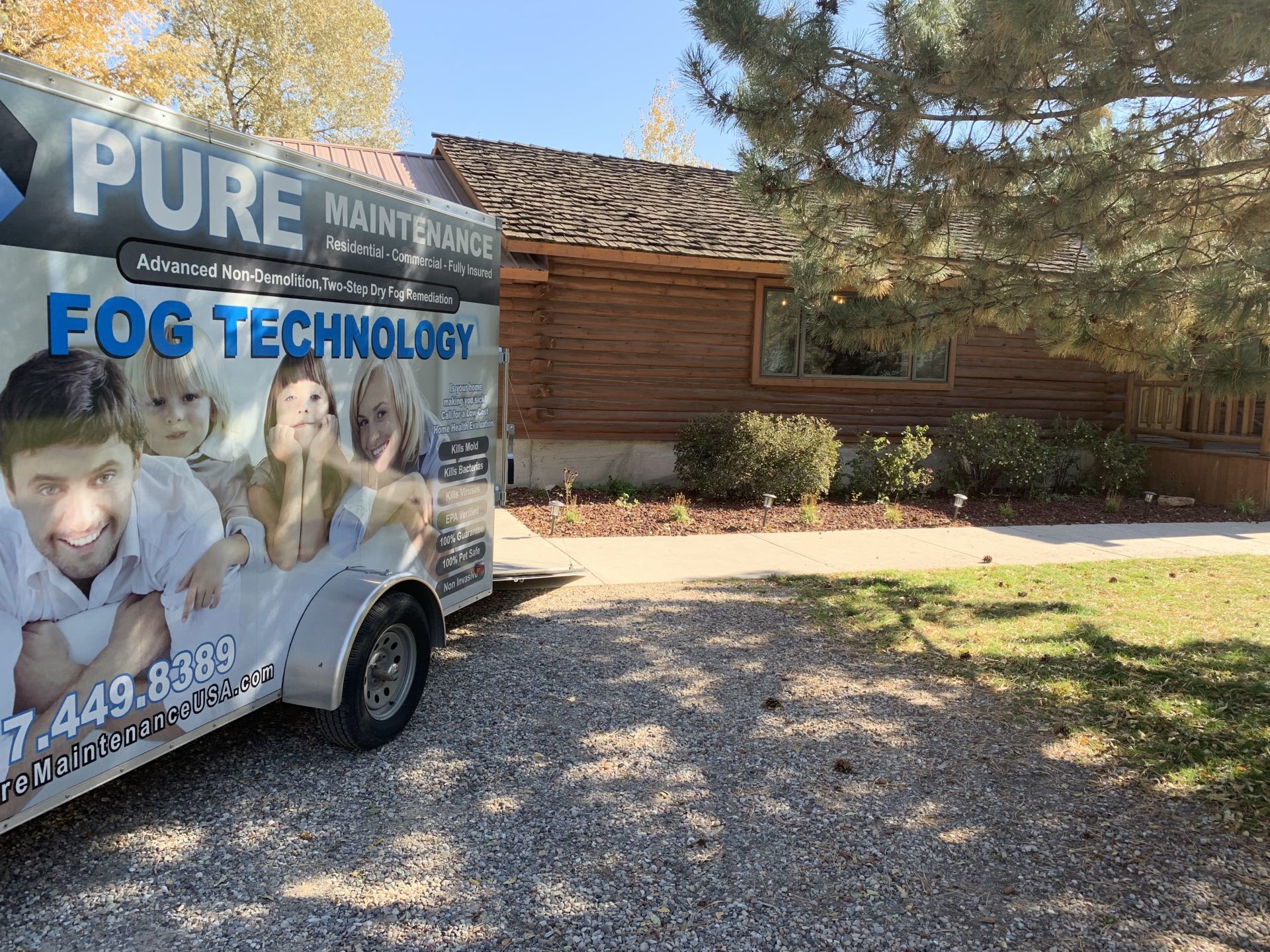 Pure Maintenance Truck parked in front of the house