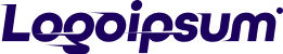 Texto do Logoipsum em azul escuro com efeito de desfoque branco horizontal.