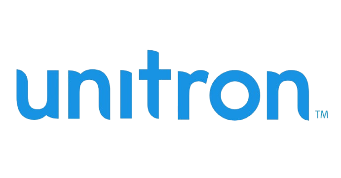 The unitron logo is blue and white on a white background.