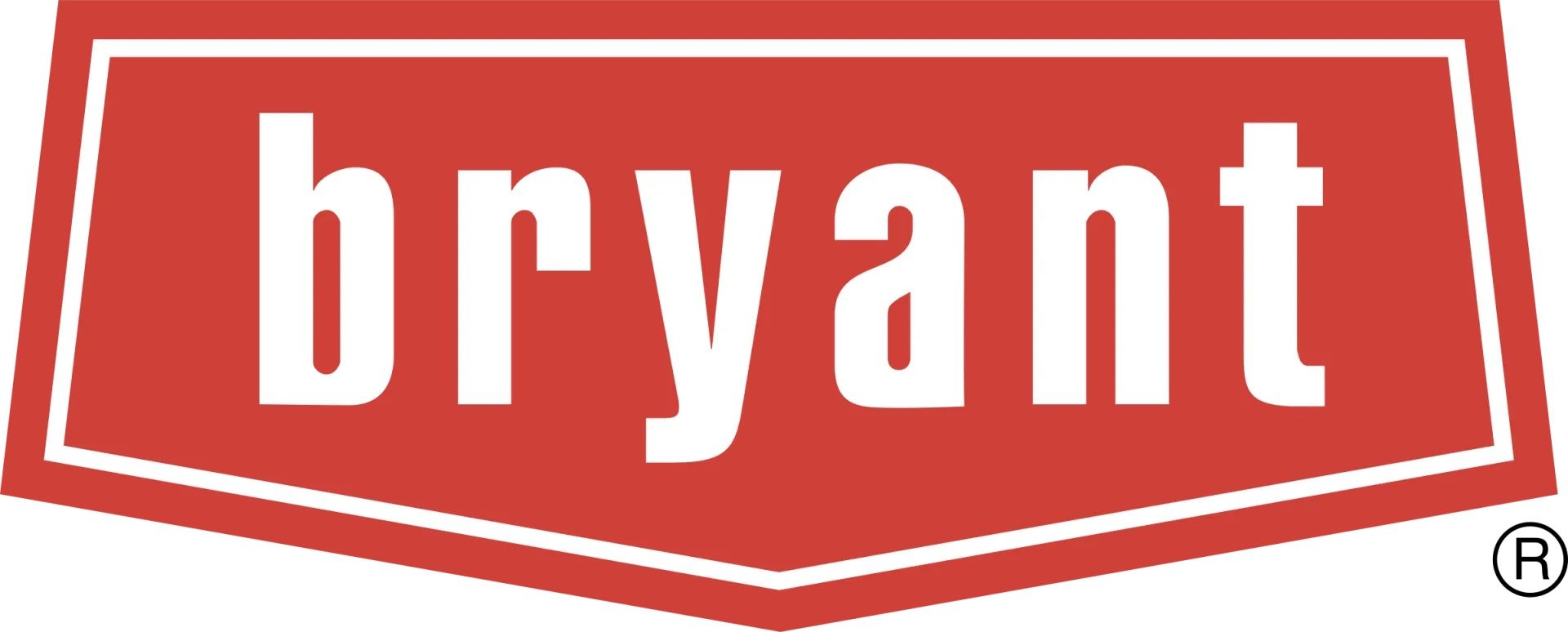 The Bryant logo with white text on a red, shield-shaped background, with a white border.