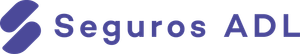Logotipo de Seguros ADL: un icono abstracto de una "S" de color púrpura junto al nombre de la empresa