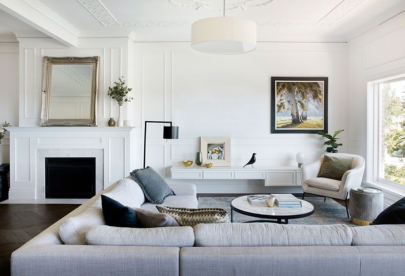 Cozy, White Living Room With Sectional Sofa — Burmah Constructions In Kangaroo Valley, NSW