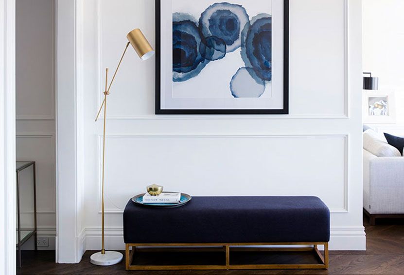 A Navy Bench With Gold Frame — Burmah Constructions In Kangaroo Valley, NSW