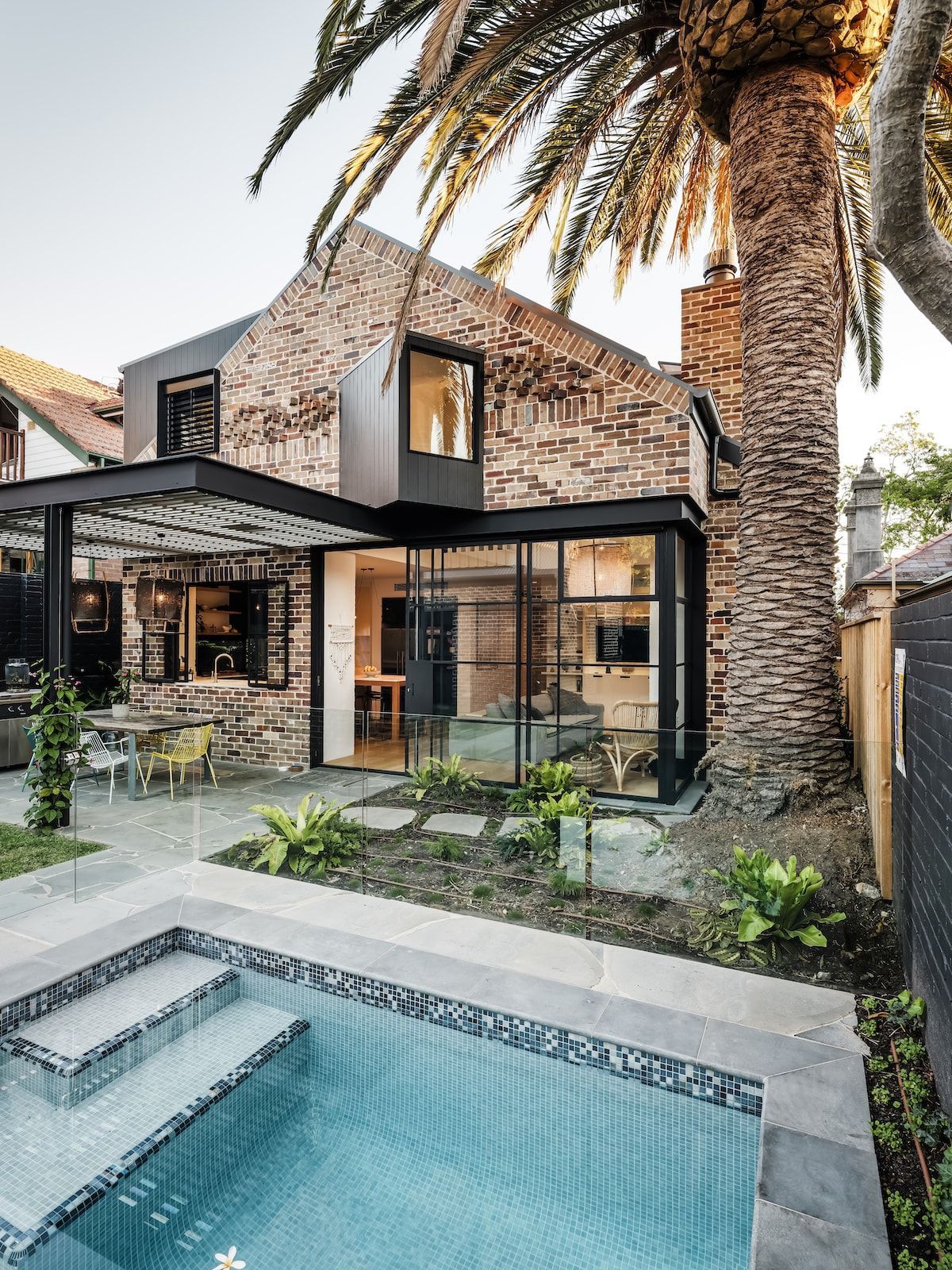 Backyard With a Stone House, a Modern Glass Extension — Burmah Constructions In Kangaroo Valley, NSW