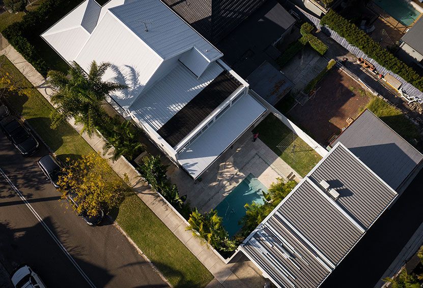 Aerial View of a Modern White House — Burmah Constructions In Kangaroo Valley, NSW