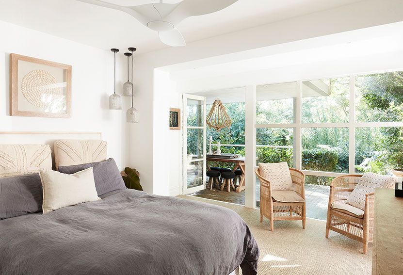 Bright Bedroom With Large Windows Open to a Lush Green Outdoor Area — Burmah Constructions In Kangaroo Valley, NSW