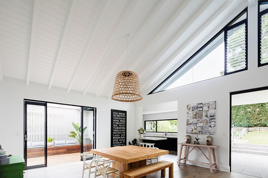 Bright Dining Area With White Walls, High Angled Ceiling — Burmah Constructions In Kangaroo Valley, NSW