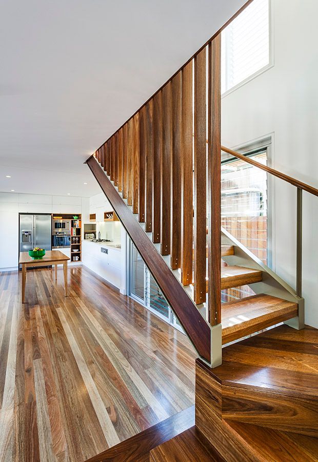 Wooden Staircase With Vertical Wooden Balusters — Burmah Constructions In Kangaroo Valley, NSW