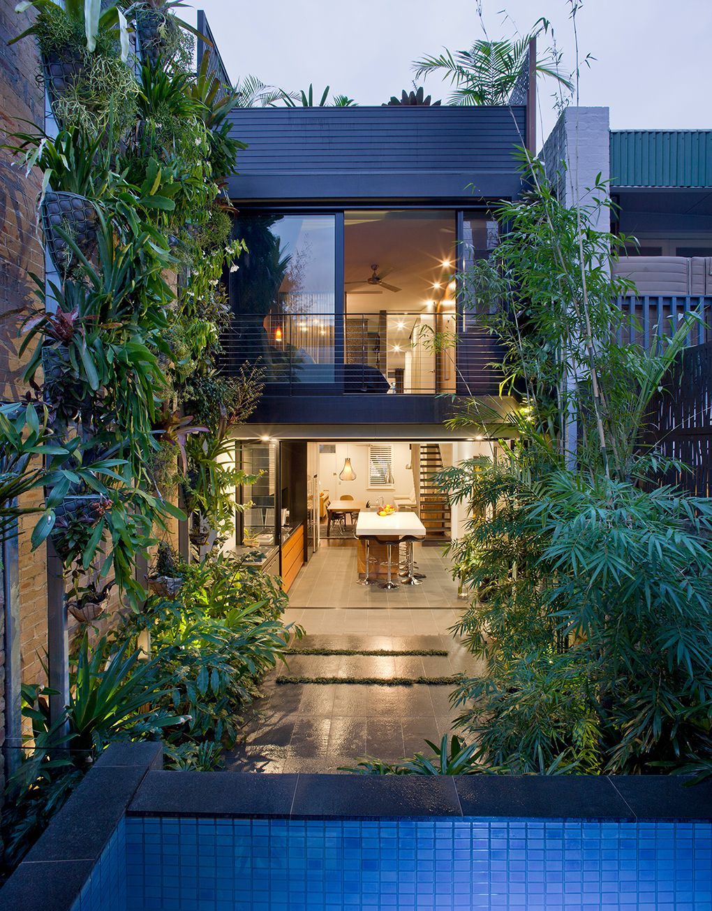 Two-story Modern Home With Pool, Lush Greenery, and Large Glass Windows — Burmah Constructions In Kangaroo Valley, NSW