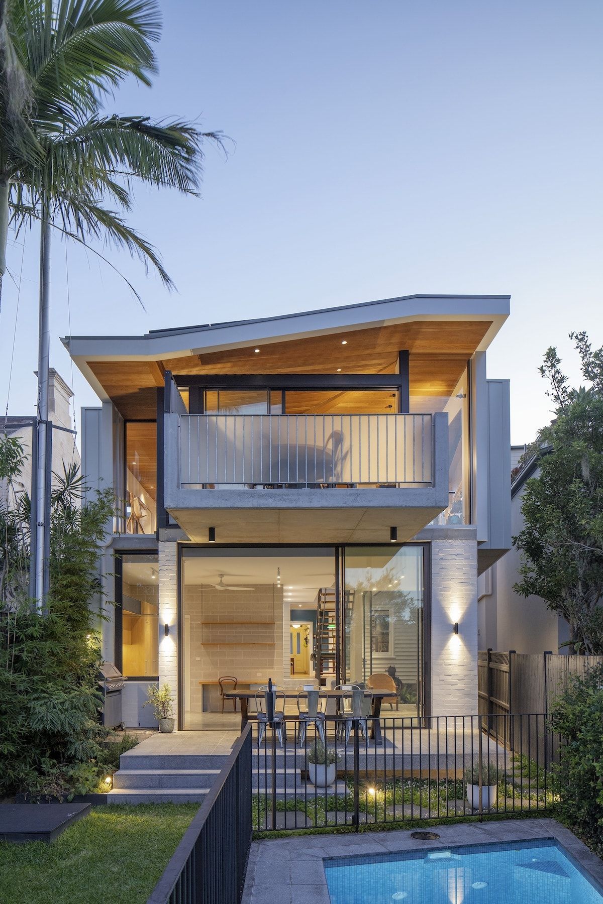 Modern Two-story House With Balcony, Pool, and Palm Tree — Burmah Constructions In Kangaroo Valley, NSW