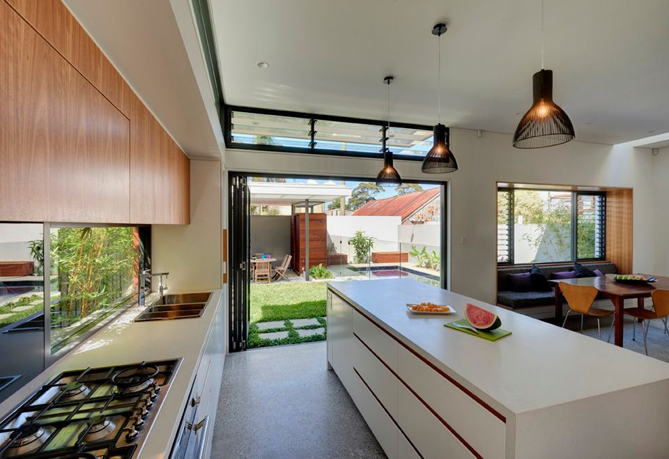 Modern Kitchen With Island, Wooden Cabinets — Burmah Constructions In Kangaroo Valley, NSW