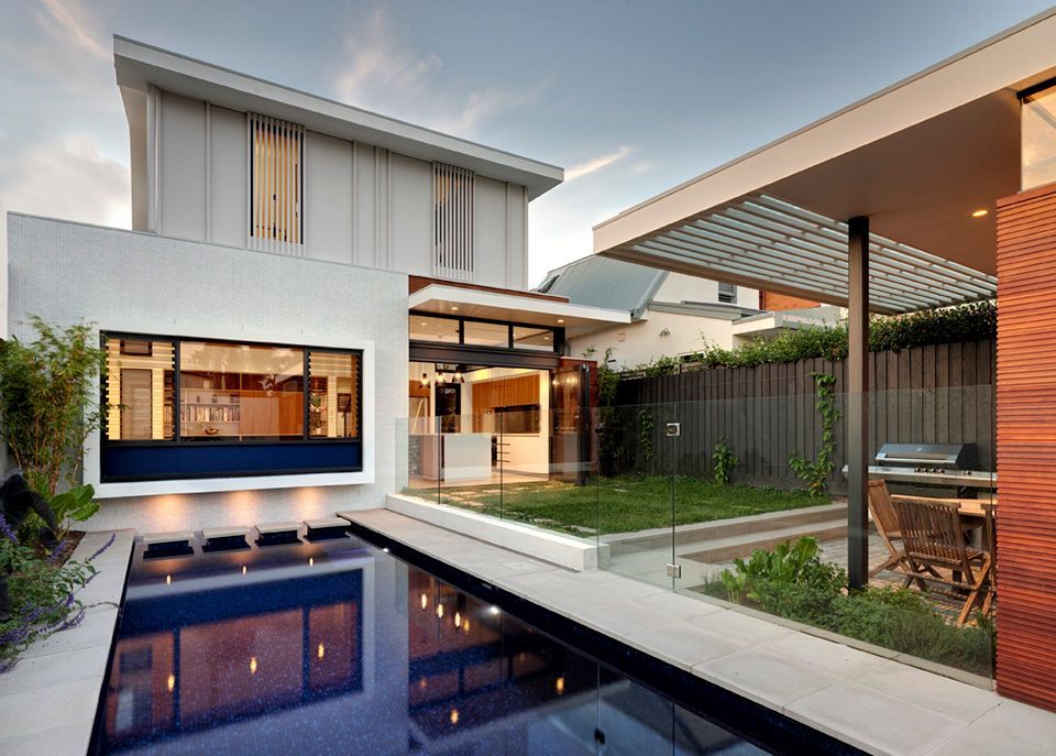 Modern House With a Rectangular Pool, Patio, and Open-plan Living Space — Burmah Constructions In Kangaroo Valley, NSW