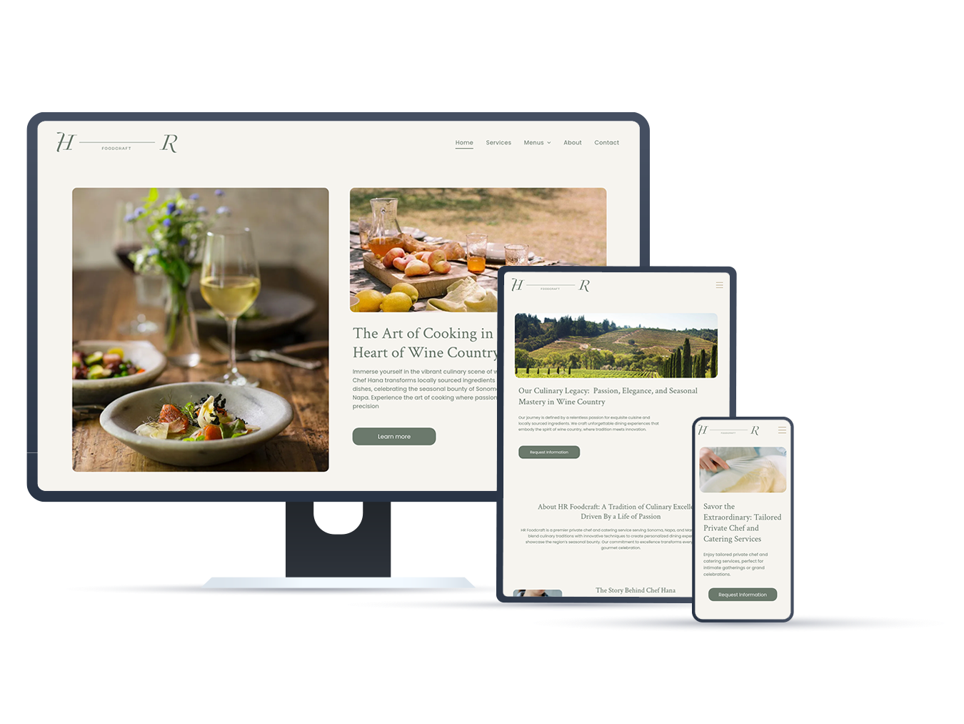 Food and beverage website design
