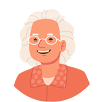 cartoon image of elderly woman