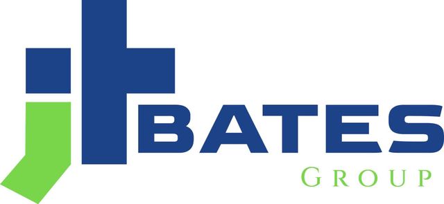 Bates Group logo with blue and green geometric icon and gray-green text