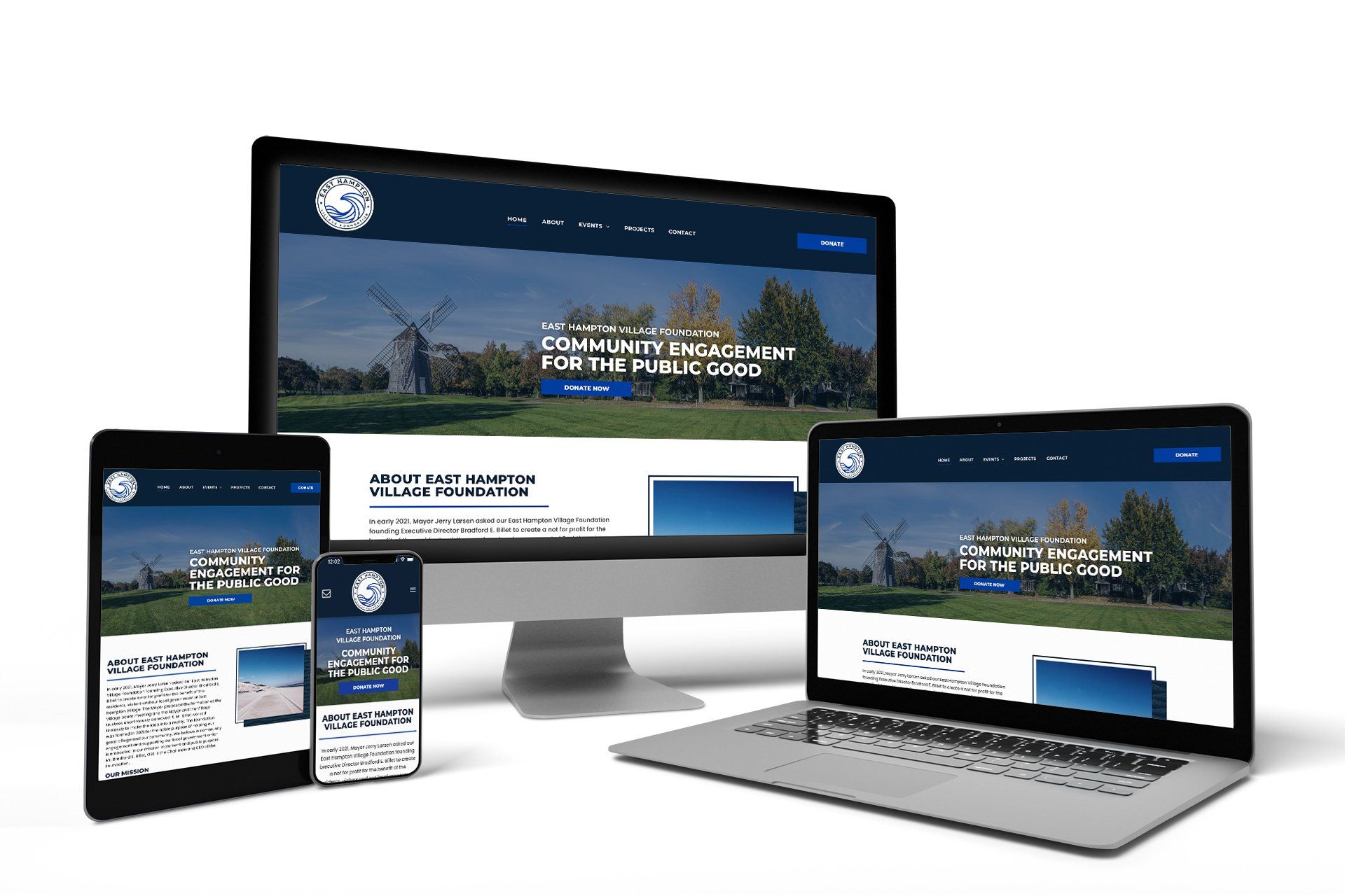 East Hampton Village Foundation, East Hampton, NY - Device Mockups