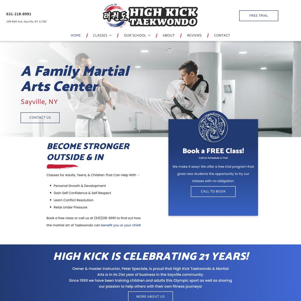 High Kick Taekwondo - Website Redesign