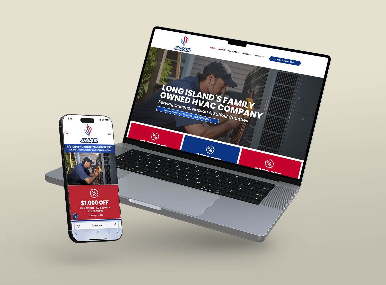 JNJ Air - Plumber website redesign and marketing services