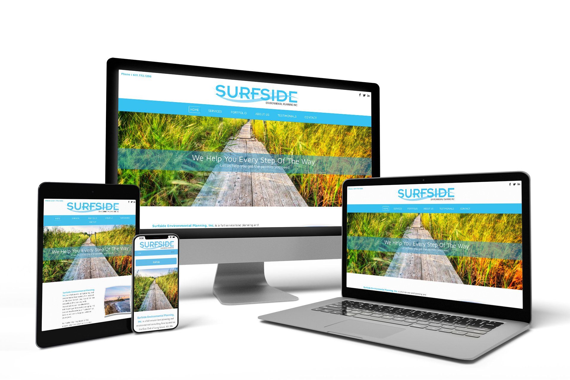 Surfside Environmental, Hamptons, NY - Device Mockups