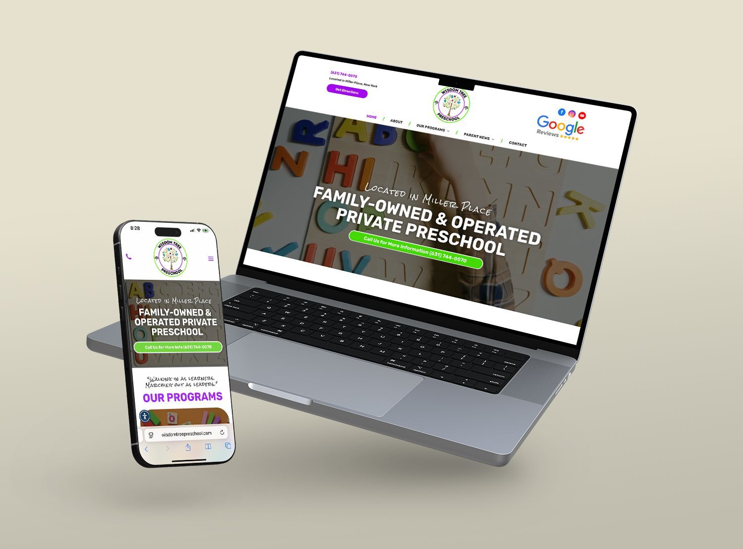 Wisdom Tree Preschool in Miller Place, NY - New Website Design