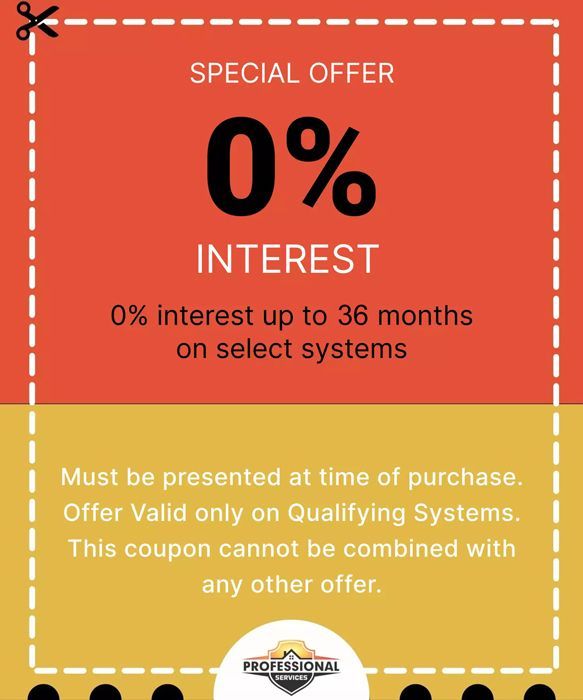 Special Offer - 0% interest up to 60 months on select systems