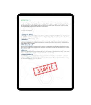Work Styles - CareerFit Sample Report