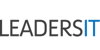 The word leadersit is written in black and blue on a white background.