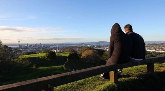 Scenic views across Auckland from Mt Eden