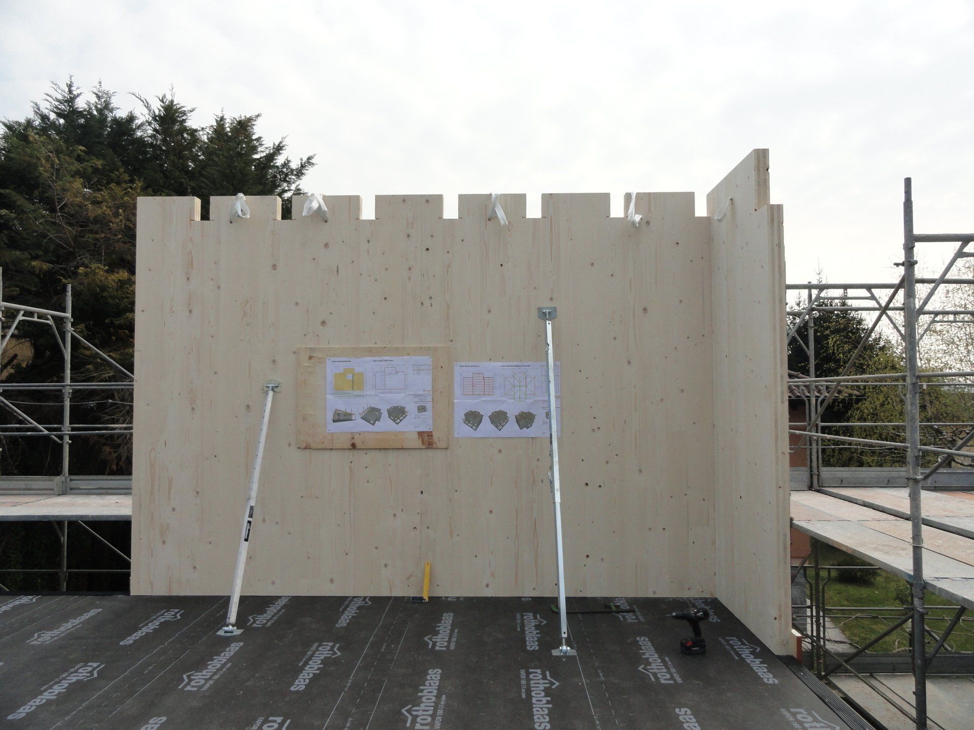 parete in legno per prefabbricato