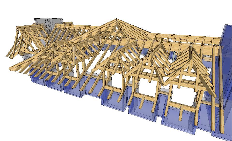 studio di una casa in legno