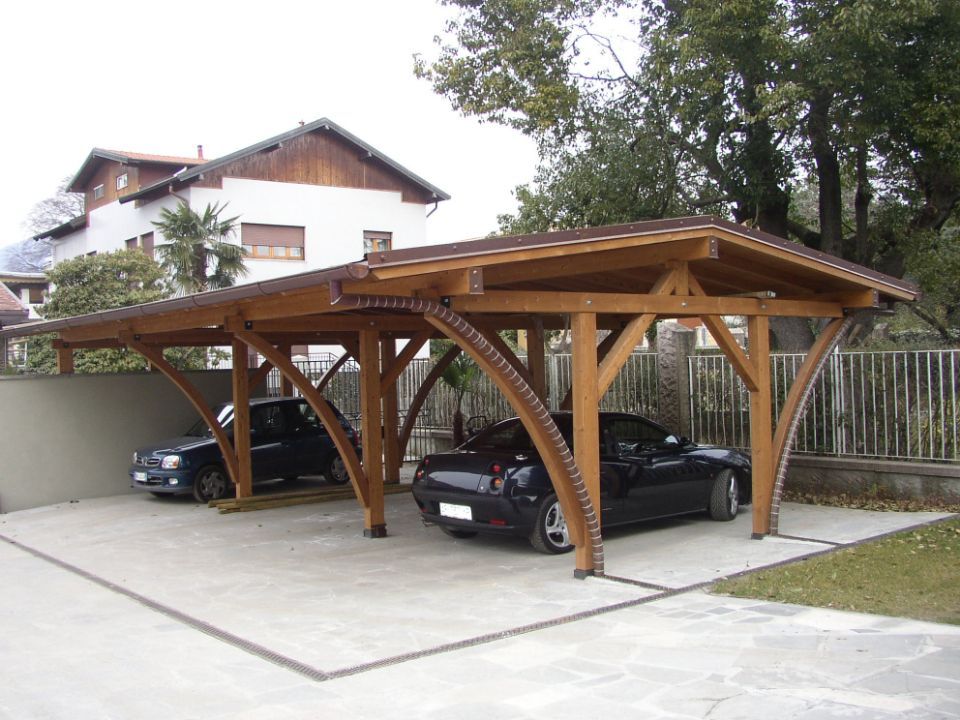 tettoia in legno per copertura auto