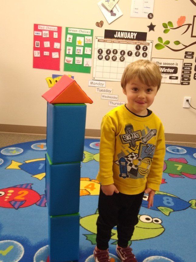 Kindergarten Playing With Shape Blocks — Canton, MI — Beginners Inn Childcare & Learning Center