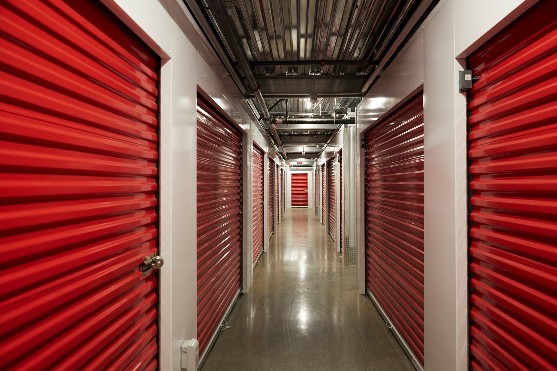 A self-storage unit showing a spacious and accessible area for personal storage.
