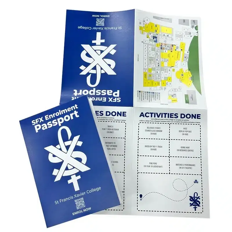 A Blue Sfx Enrollment Passport Sits on a White Surface — Brindabella Print In Pearce, ACT